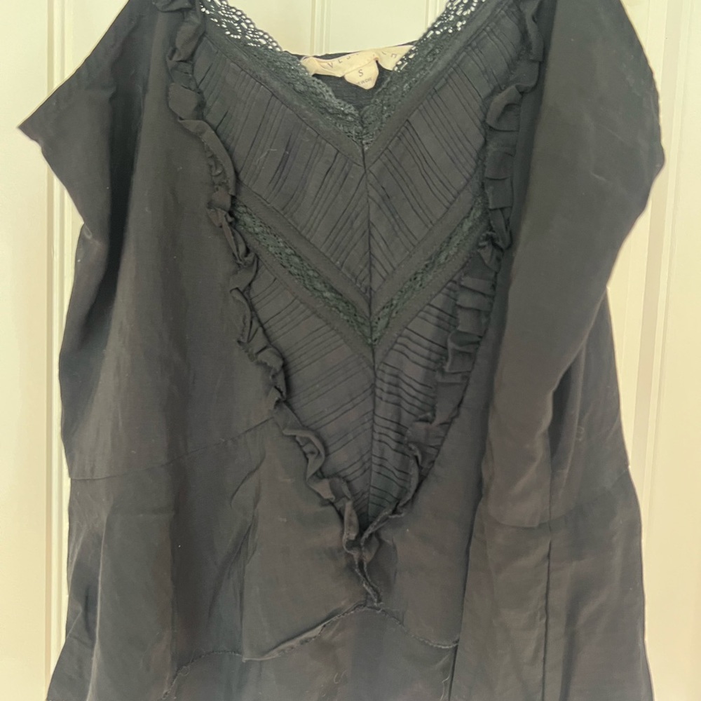 Lovestitch Black Ruffle Lace Blouse